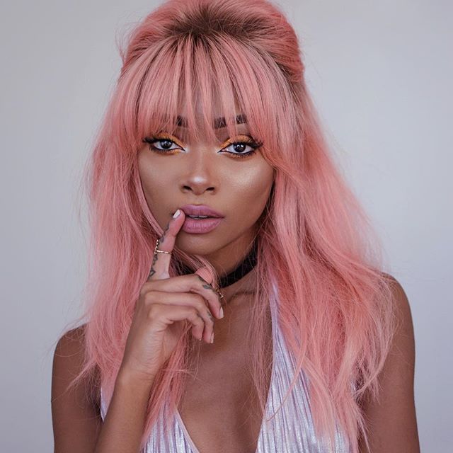 @inthestyleuk Pink Hair On Black Women, Long Hair Cut Short, Nyane Lebajoa, Pastel Pink Hair, Type Inspiration, Hair Color Pastel, Fantasy Hair, Penteado Cabelo Curto, Pastel Hair