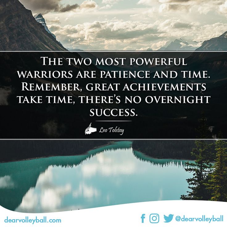 the two most powerful warriors are patient and time remember great achievement take time there's no overnight success