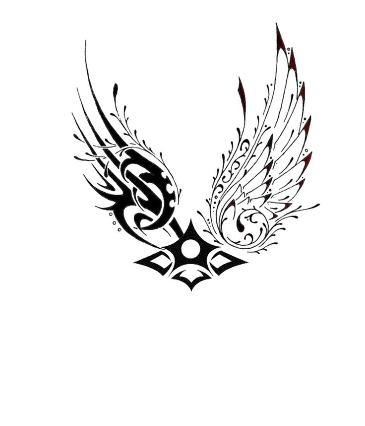 a black and white tattoo design with an eagle on it's back side, in the shape of a letter e