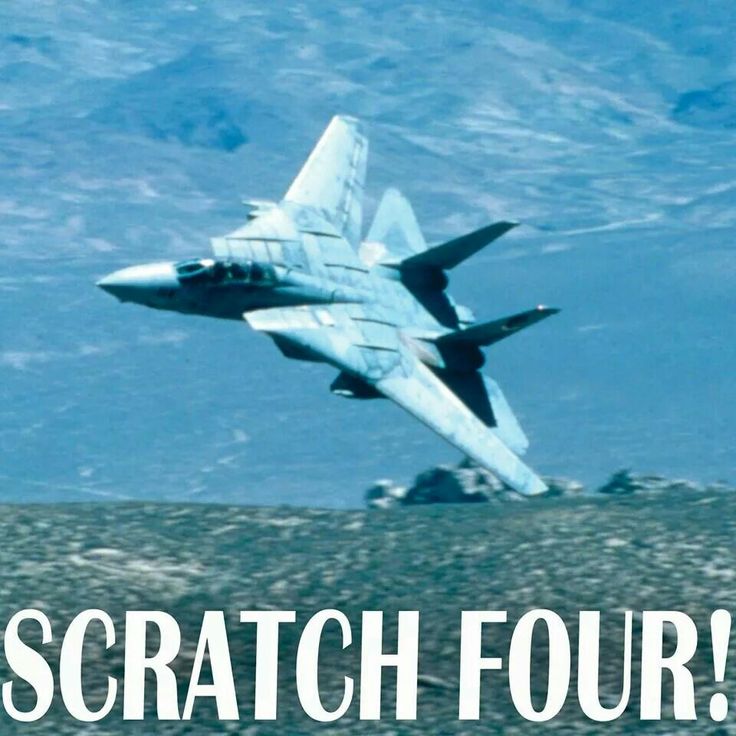 a fighter jet flying through the sky with words below it that read, scratch four