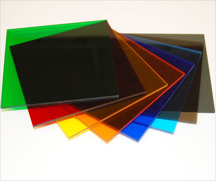 various colors of plastic sheets on white background