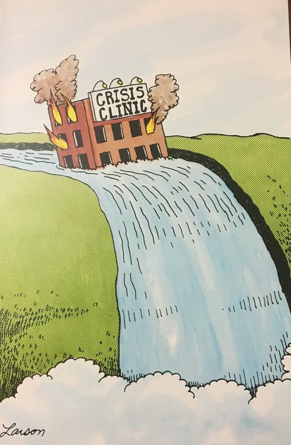 a drawing of a building on top of a waterfall in the middle of a field