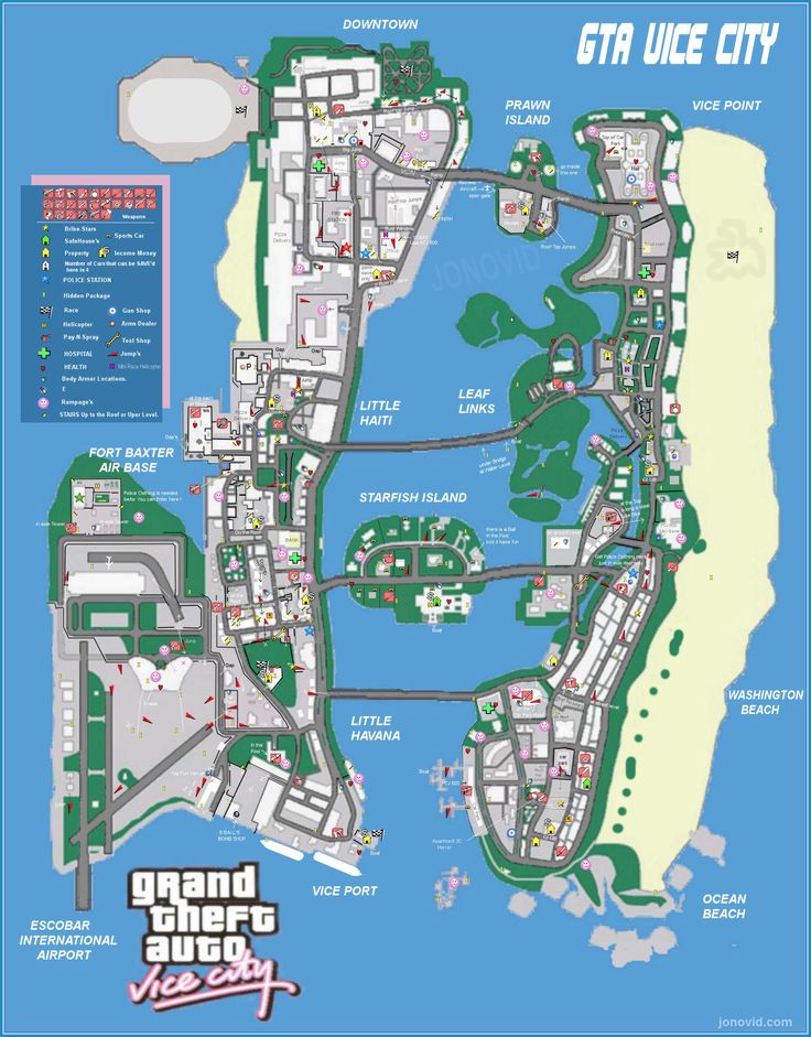 Vice City map | City games, Gta, Grand theft auto series