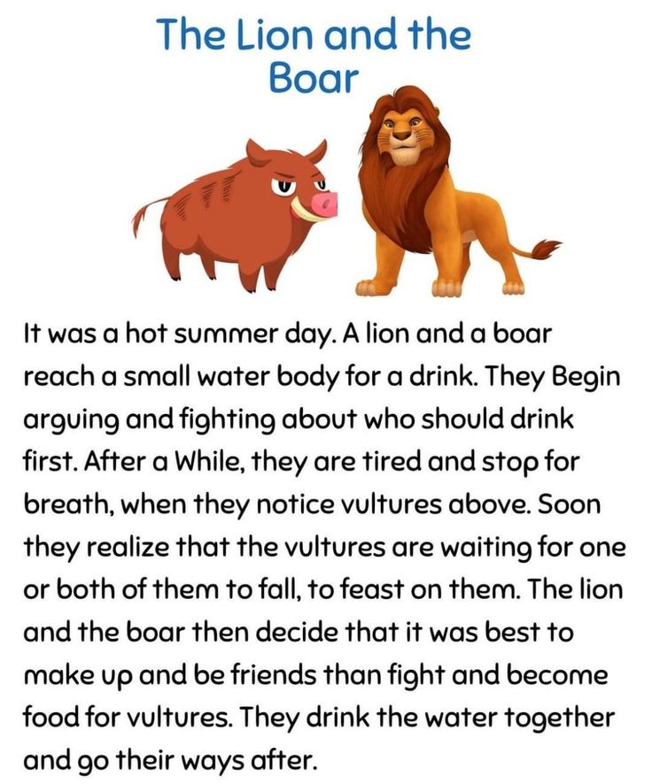 the lion and the boar poem for kids to read in english or spanish with pictures