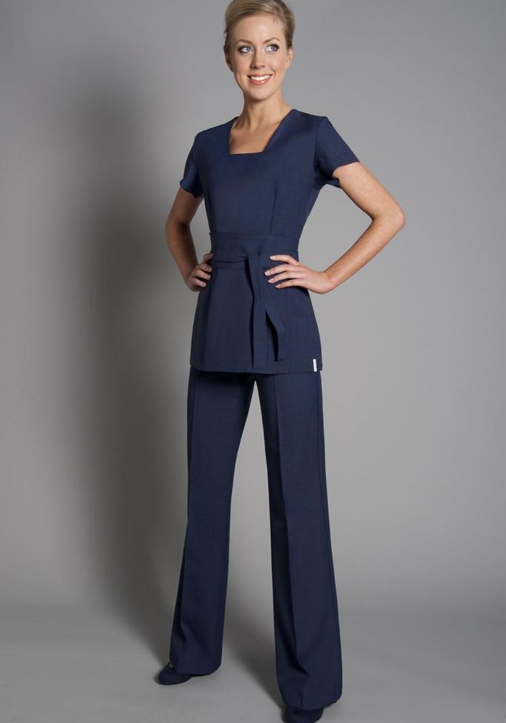 Great colour alternative to black Florence Roby | Beauty Uniforms, Beauty Tunics, Salon Wear, Salon Uniform, Spa Uniforms, Spa Wear Spa Wear, Salon Uniform, Beauty Uniforms, Salon Wear, Spa Uniform, Stylish Scrubs, Medical Scrubs Outfit, Uniform Ideas, Beauty Tunics