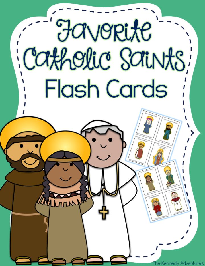 the catholic saints flash cards for children