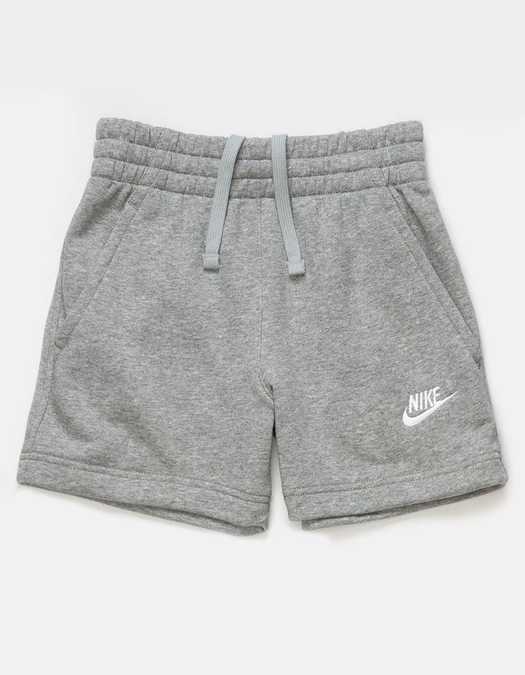 Nike Sportswear Club 5" Sweat Shorts. Shorts For Summer, Shorts For Fall, These Shorts Can Do It All! Soft French Terry Fabric Has A Lightweight Feel—like Your Classic Sweats. Made To Keep You Moving Throughout The Year, Look To These Shorts To Keep You Comfy Whether You're Playing Out In The Sun Or Flowing Through Yoga Indoors. Angled Pockets Make It Easy For You To Store Your Stuff And Get Back To Playing. 3-Channel Waistband Provides Easy Pull-On Comfort And Long-Lasting, Stay-Put Fit. Tighte Soft Nike Shorts, Long Sweat Shorts, Sweat Shorts Outfit, Gray Sweat Shorts, Macys Outfits, Nike Cotton Shorts, Nike Stuff, Sweat Shorts Women, Nike Sweat Shorts