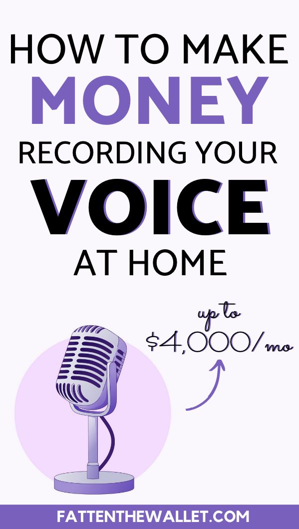 a microphone with the words how to make money recording your voice at home