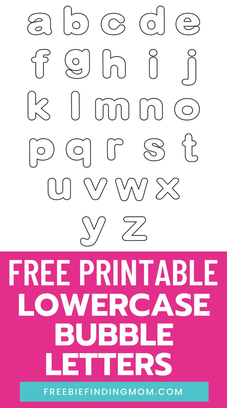 Free Lowercase Bubble Letters to Print - Freebie Finding Mom | Bubble