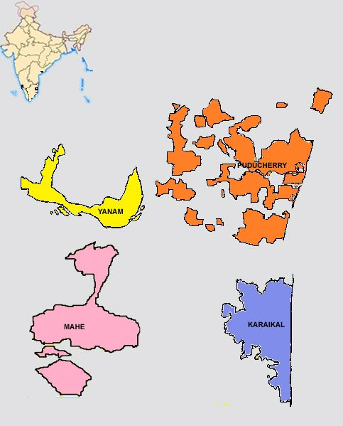 four maps of the country of india with their capital and major cities, all colored in different colors