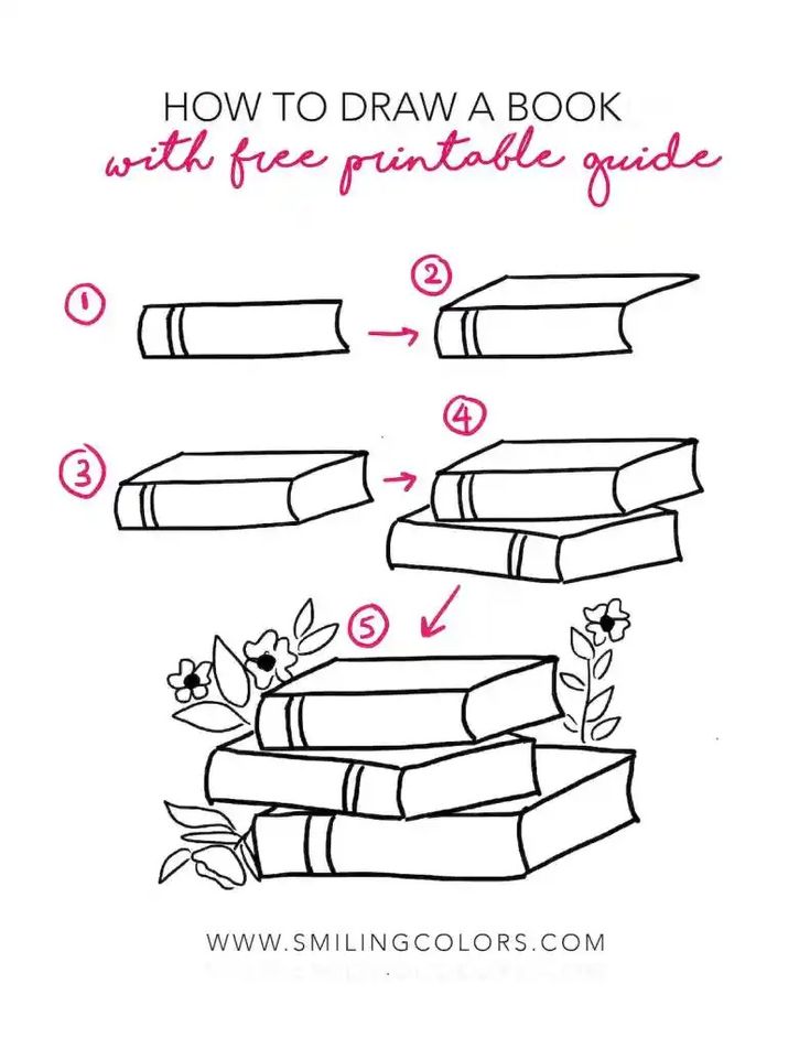 how to draw a book with free printable guide