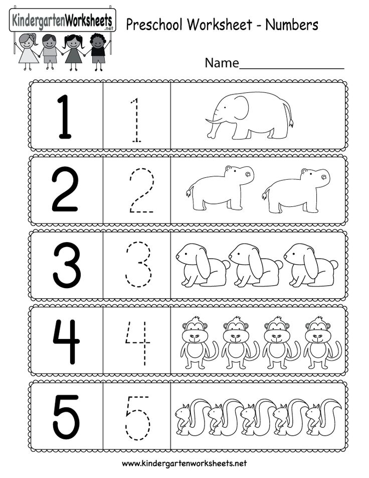 the worksheet for numbers 1 - 5 with pictures of elephants and other animals