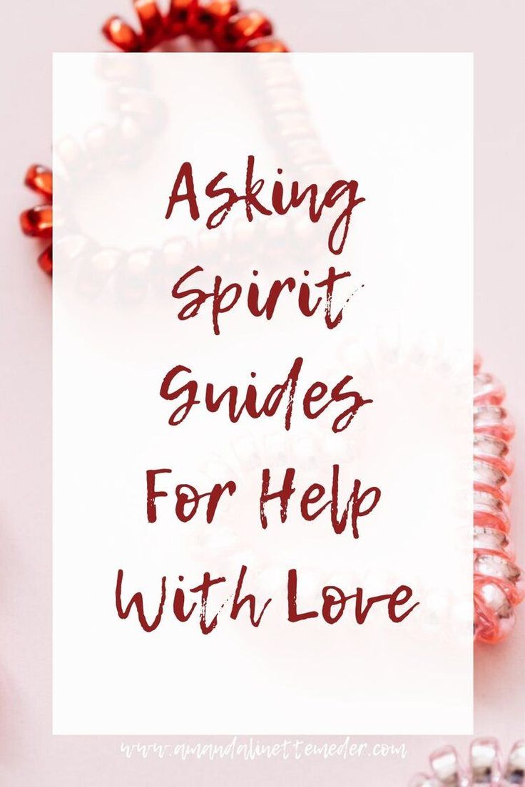 the words asking spirit guides for help with love written on a white card surrounded by beads