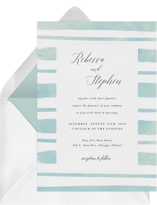 Watercolor Ribbons Invitations in Blue | Greenvelope.com | Ribbon ...