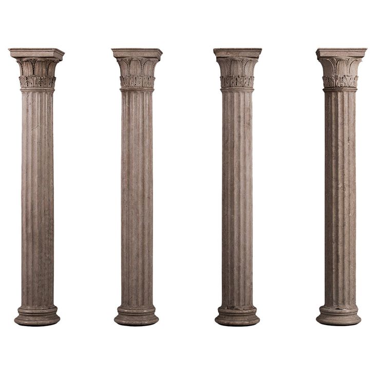 four different types of pillars on a white background