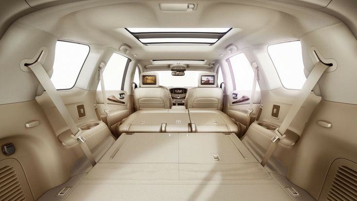 an interior view of a vehicle with the sun shining on the floor and back seats