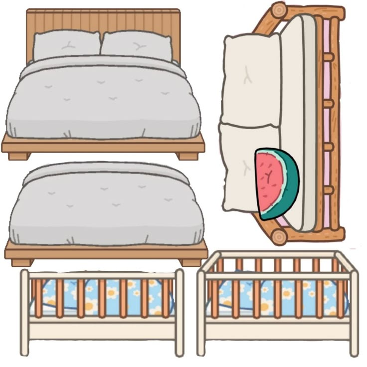 an image of a bed with watermelon on it