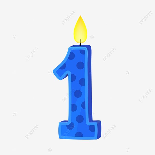 the number one candle is blue with polka dots on it, candles, numbers, birthday png and psd