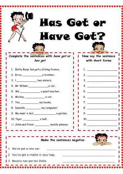 Has Got And Have Got Worksheets #apprendreanglais ...