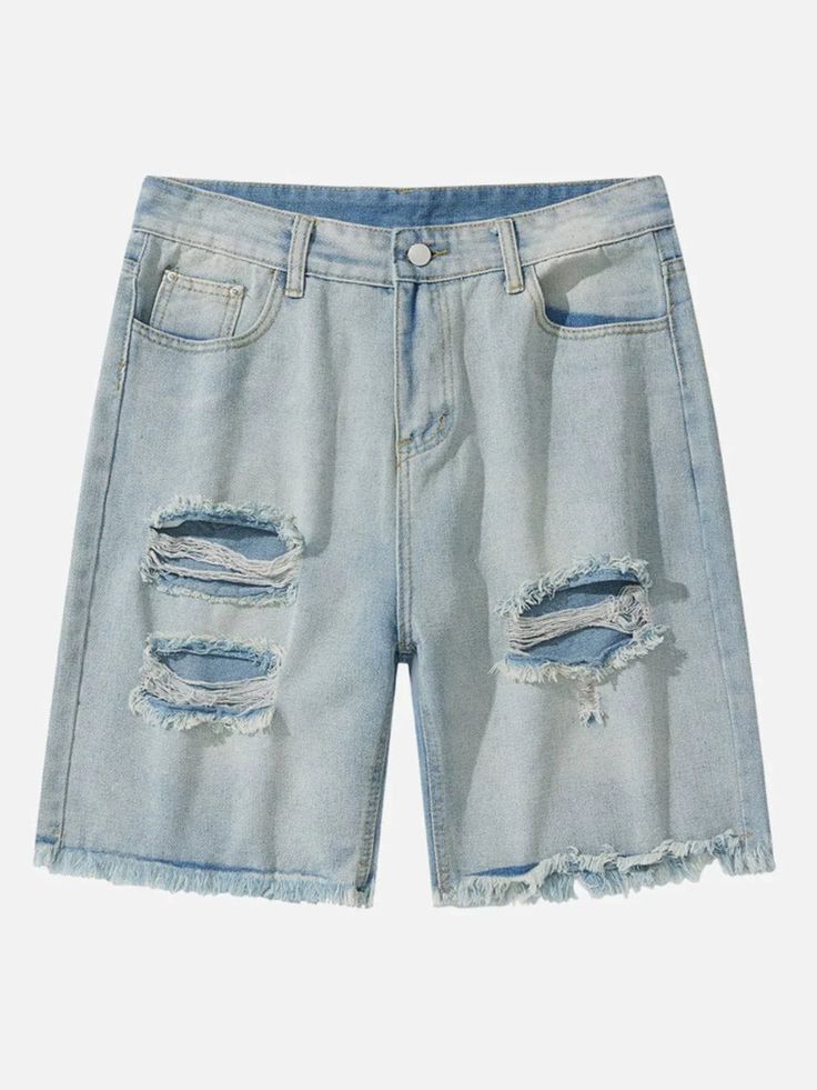 TALISHKO™ - Washed Hole Denim Shorts talishko.com Denim Jean Shorts For Summer Streetwear, Denim Blue Knee-length Jean Shorts For Streetwear, Knee-length Denim Jean Shorts For Streetwear, Medium Wash Shorts For Summer Streetwear, Ripped Shorts For Streetwear, Spring Streetwear Jean Shorts, Summer Medium Wash Jean Shorts For Streetwear, Spring Streetwear Jean Knee-length Shorts, Spring Streetwear Knee-length Jean Shorts