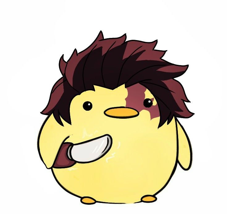 a yellow bird with black hair and an angry look on it's face is shown