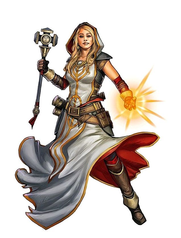 Female Cleric - Pathfinder PFRPG DND D&D d20 fantasy Dungeons And Dragons Cleric, Dnd Cleric, Illustration Fantasy, Pathfinder Character, Dungeons And Dragons Characters, Fantasy Warrior, Arte Fantasy, Dungeon Master, Fantasy Rpg