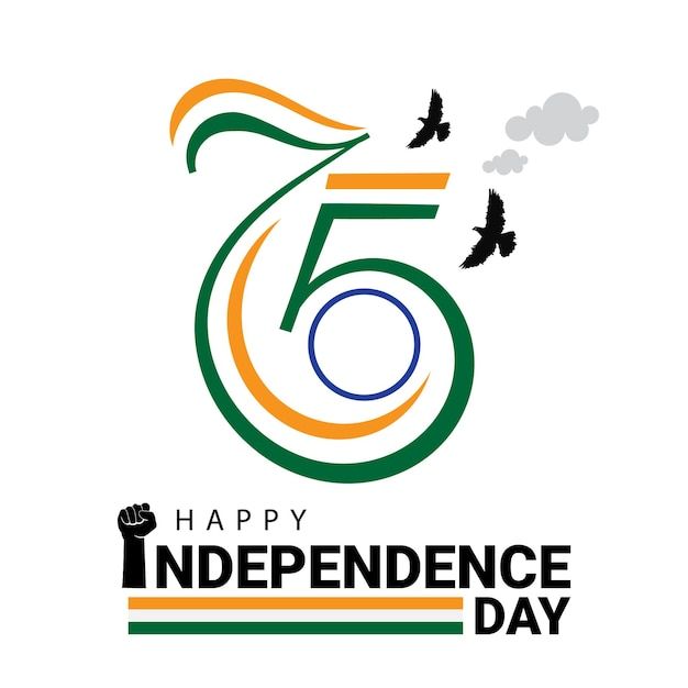 Happy 75th indian independence day logo ... | Premium Vector #Freepik #vector #background #flag #hand-drawn #typography Independence Day Logo, 75th Independence Day, Independence Day Status, Republic Day Photos, Happy Independence Day Images, Independence Day Greetings, Day Logo, Indian Independence, Independence Day Background