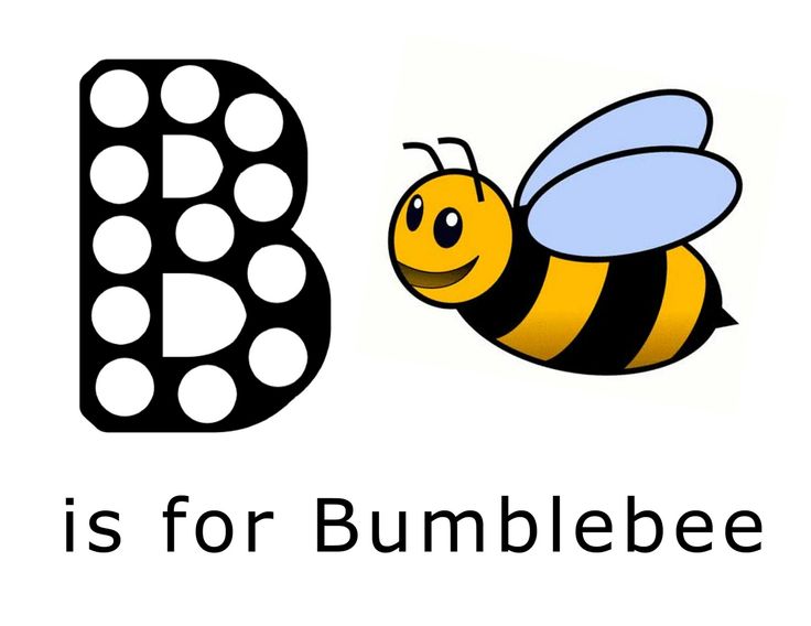 the letter b is for bumblebee with a bee and polka dot pattern on it