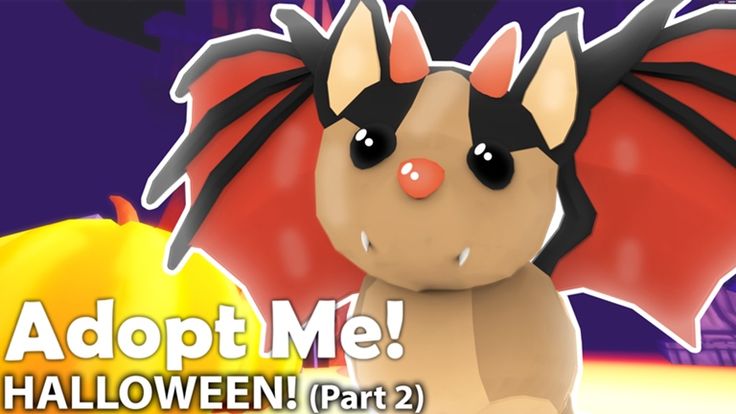 an animated image of a bat with the caption adopt me halloween, part 2