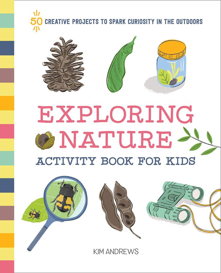 the book cover for exploring nature activity book for kids with pictures and words on it