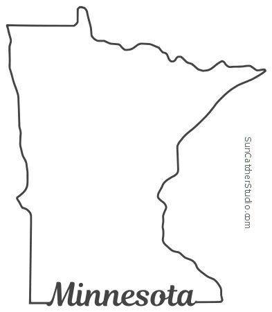 Minnesota – Map Outline, Printable State, Shape, Stencil, Pattern