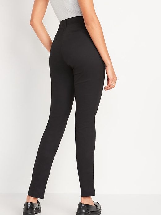 Sleek Mid-rise Bottoms For Fall, Sleek High Rise Bottoms For Spring, Elegant High-rise Bottoms For Fall, Plain High-rise Workwear Bottoms, Elegant High Rise Bottoms For Fall, Solid High Rise Bottoms For Work, Elegant High-rise Fitted Bottoms, Elegant High Rise Fitted Bottoms, Elegant Fitted High-rise Bottoms