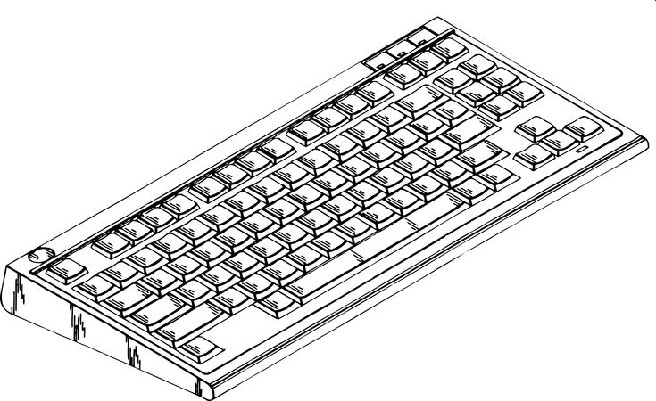 a drawing of a computer keyboard