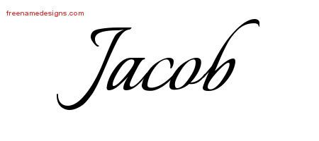 the word jacob written in cursive writing with black ink on a white background