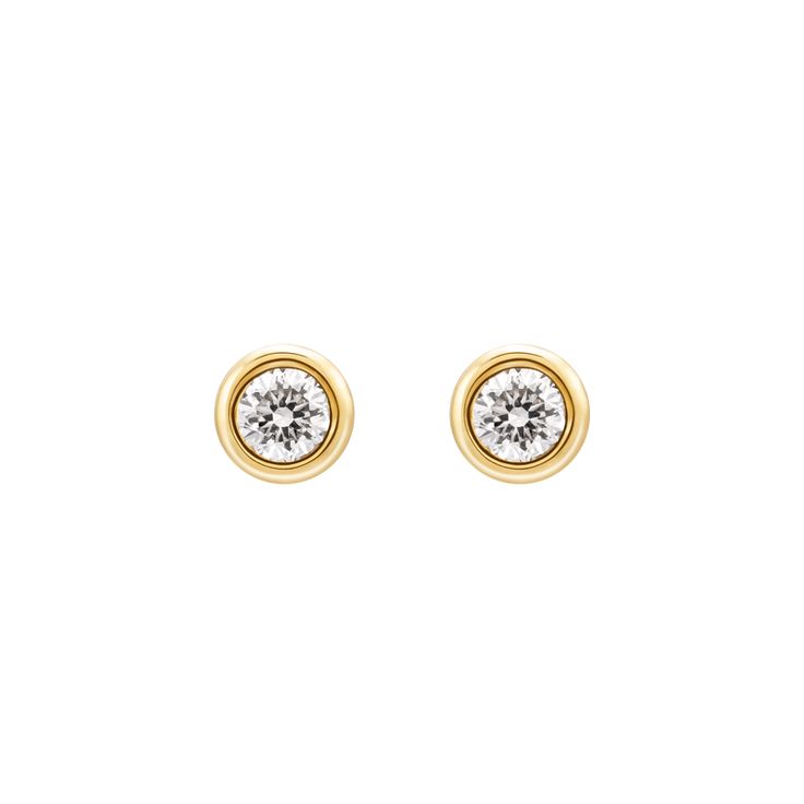 Material: 18K Solid Gold and Diamonds Diameter style: 2.8 mm or 3.5 mm Diamond weight of 2.8mm style: 2 diamonds, approx. 0.057 carats Diamond weight of 3.5mm style: 2 diamonds, approx. 0.108 carats Handcrafted Lifetime warranty Classic Yellow Gold Diamond Earrings With Bezel Setting, Classic Yellow Gold Earrings With Bezel Setting, Classic Yellow Gold Earrings With Single Diamond, Timeless Yellow Gold Earrings With Single Diamond, Basic Wear, Diamond Stud Earrings, Diamond Stud, Types Of Stones, Diamond Earrings Studs