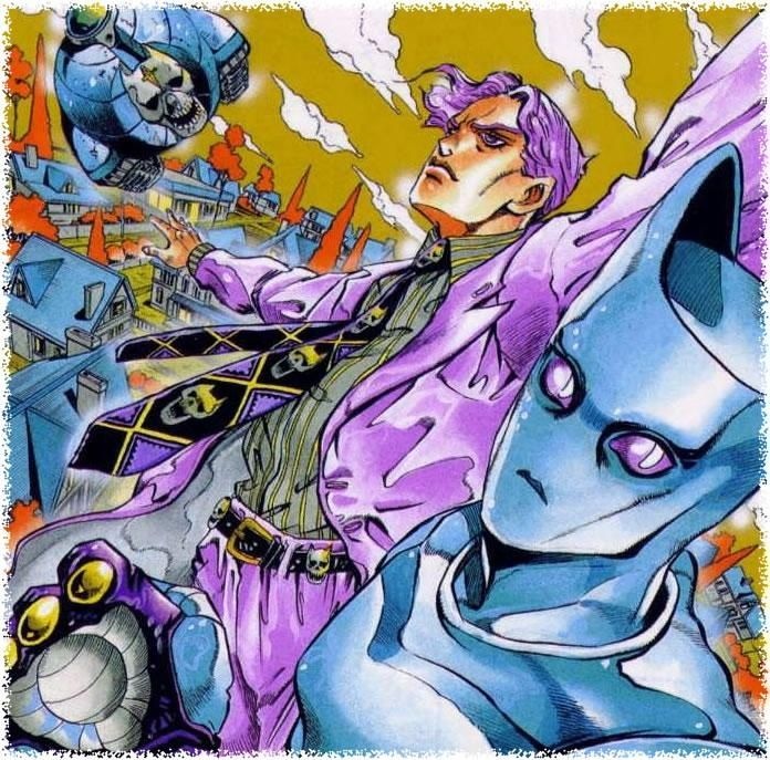 Killer Queen, JOJO Queen, Purple, Hair, Pink, Art