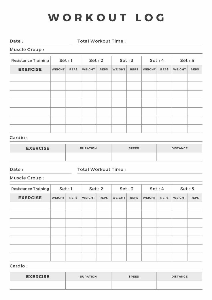 Fitness Planner Printable, Ready To Print, Instant Download, Workout ...