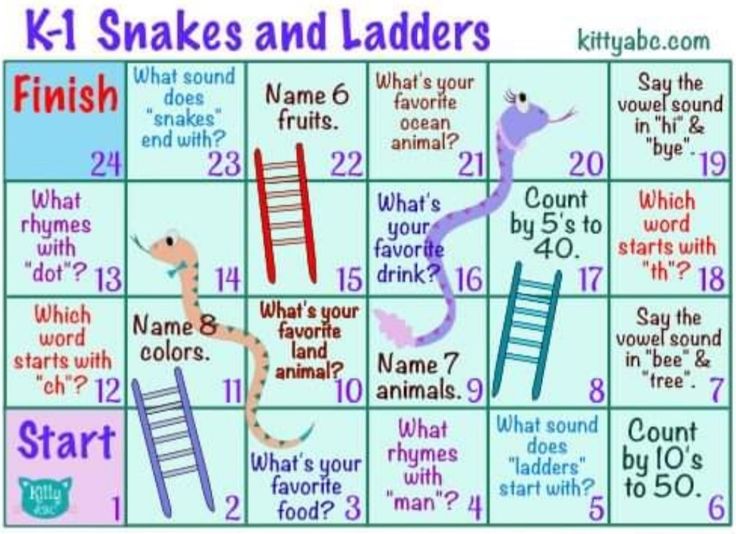 a game board with snakes and ladders for kids to learn how to use them