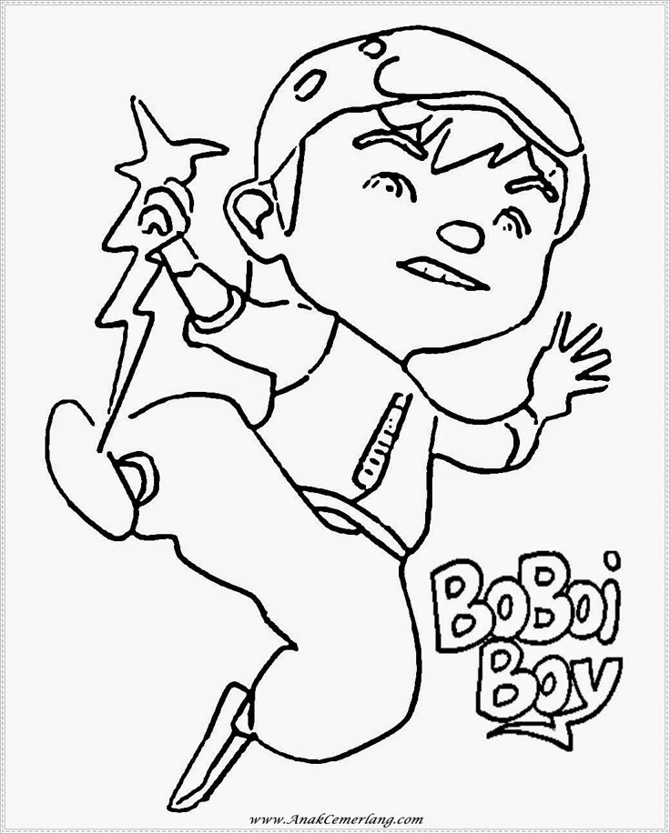 Mewarnai Gambar Boboiboy Bagian 1 Anak Cemerlang Kartun, Gambar, Warna