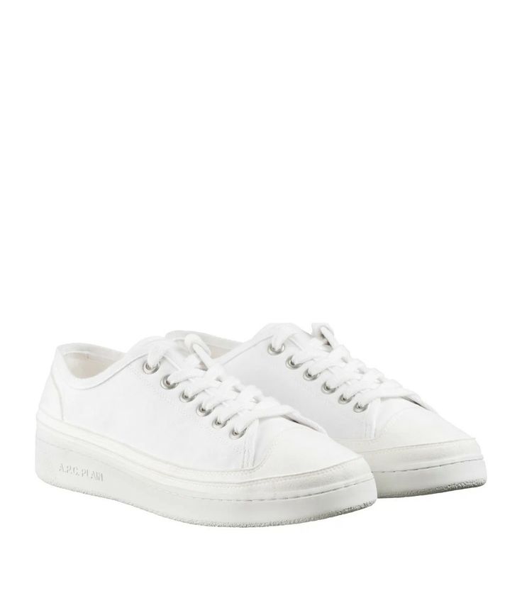 A.P.C. | Plain 5 White Canvas and Faux Suede Sneakers Suede Sneakers, White Canvas, Faux Suede, Sneakers, Canvas, White