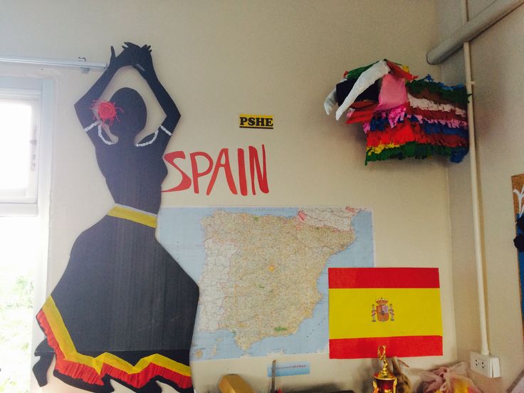 there is a map on the wall with spanish words