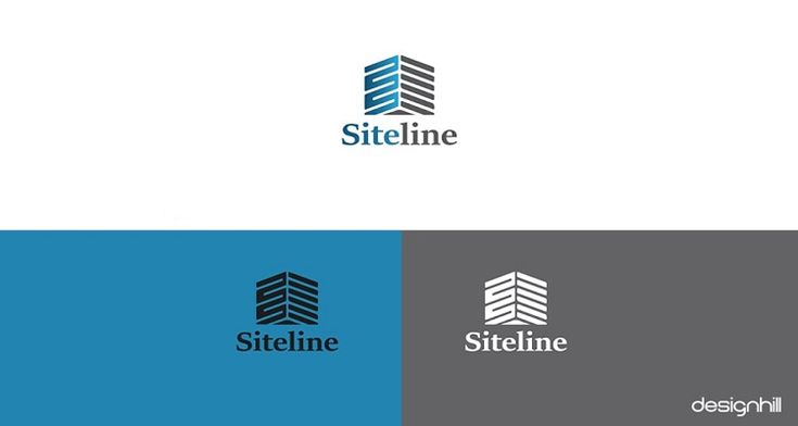 the logo for siteline is shown in two different colors and font, as well as an