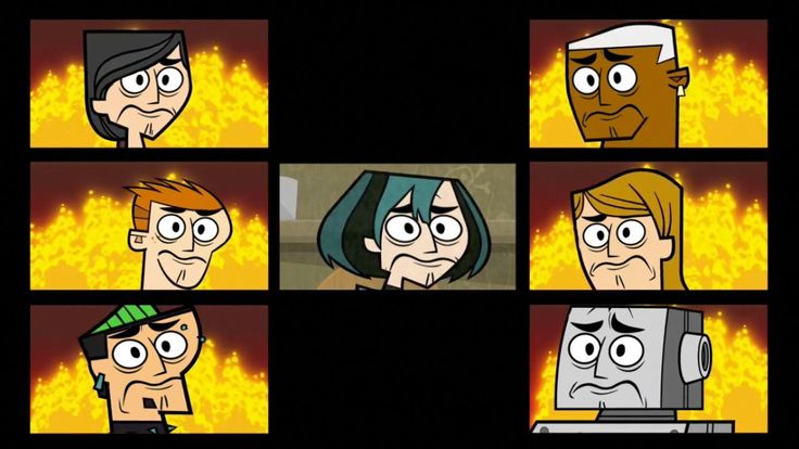 cartoon faces with different facial expressions in front of a black background and yellow flames behind them