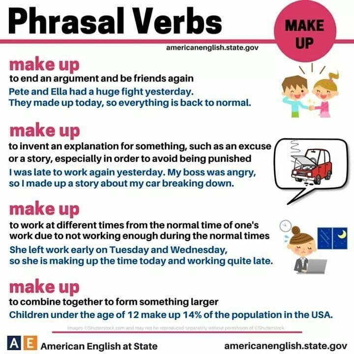 Phrasal verbs: Make up. . . . fun english learnenglish learn английский ...