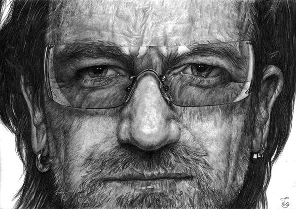 an old man with glasses is shown in this black and white drawing by artist mark stewart