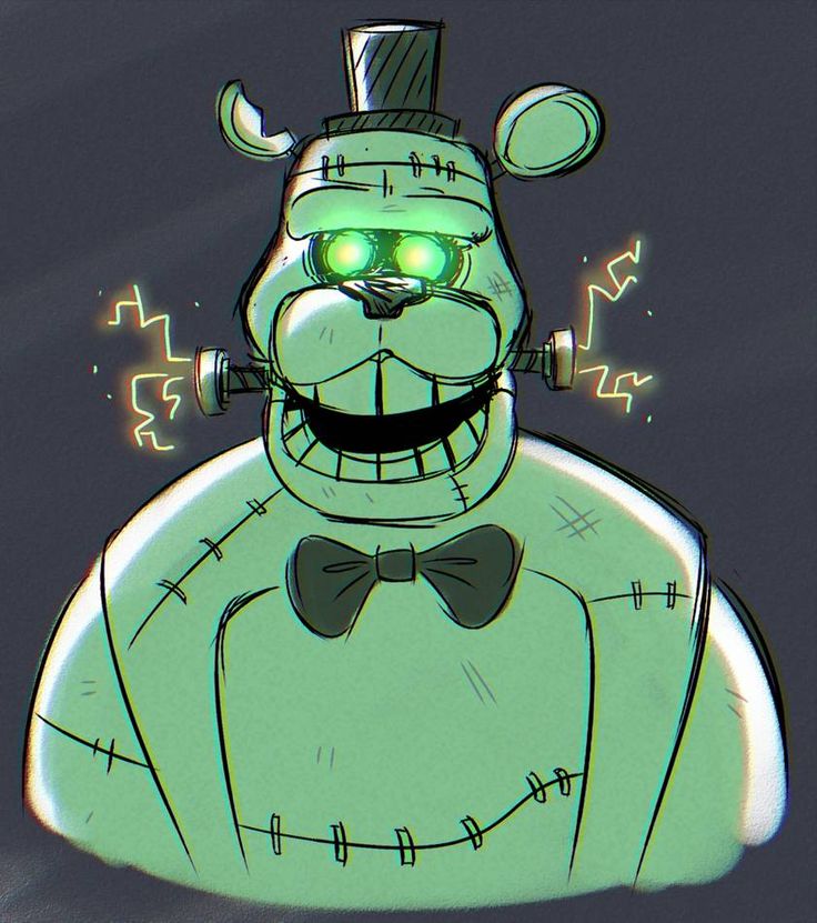 a cartoon character with green eyes wearing a bow tie and a top hat, standing in front of a dark background