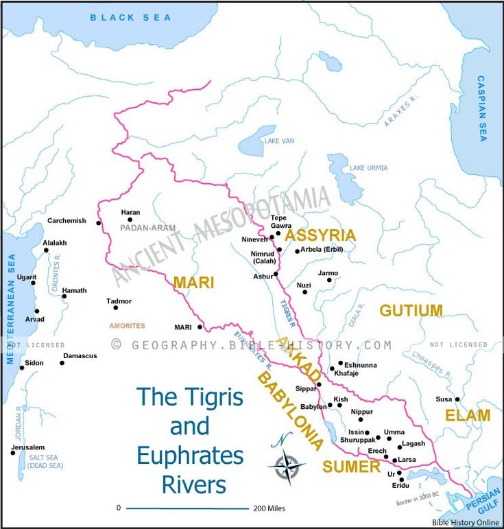 The Tigris and Euphrates Rivers - Old Testament Maps (Bible History ...