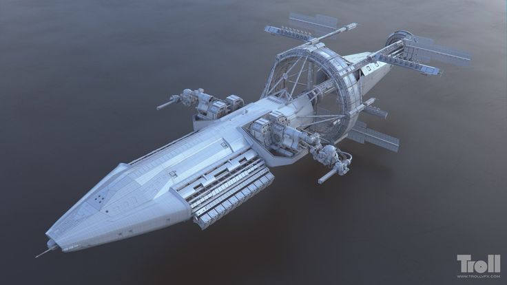 an image of a futuristic space ship floating in the water