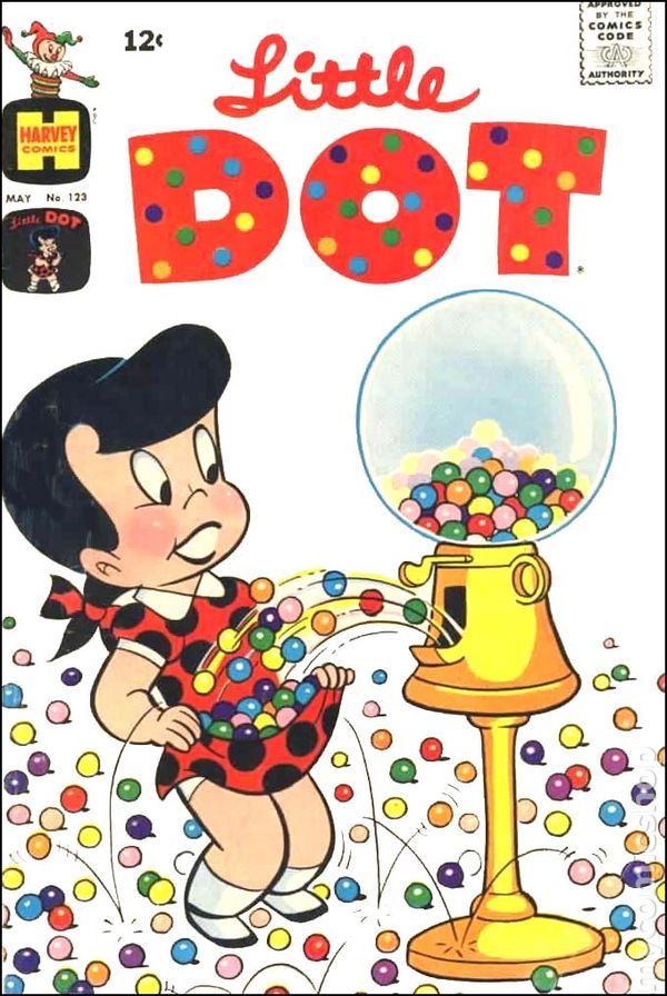 an old comic book cover with a cartoon character and gumball machine in the background