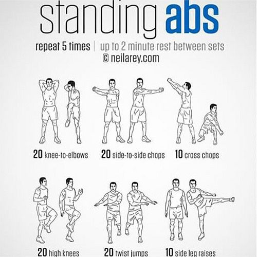 a poster showing how to do standing abss